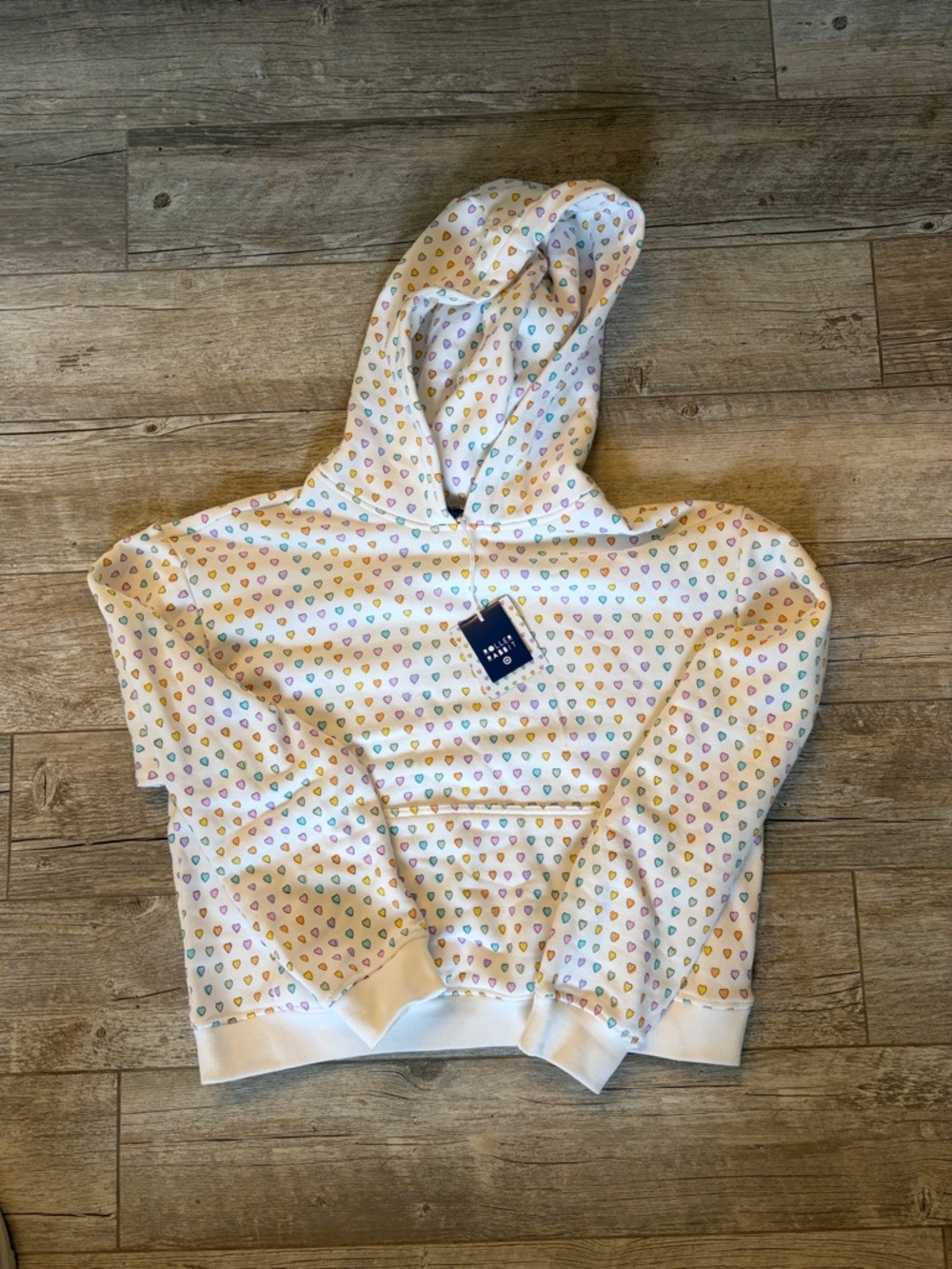 Roller Rabbit X Target heart hoodie sweatshirt NWT sz M sold out! 🩷💛🩵💜